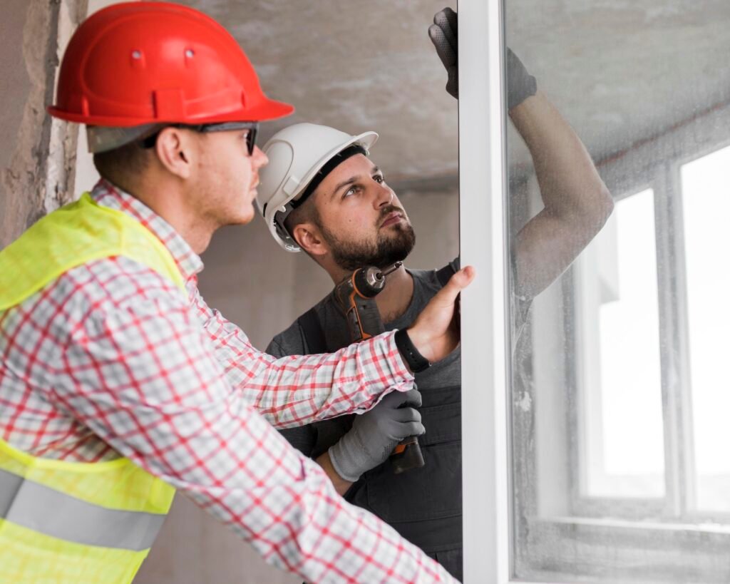 coup-moyen-homme-tenant-la-perceuse dépannage vitre